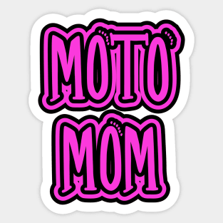 Moto Mom Pink and Black Text Sticker